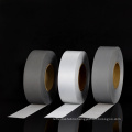 High visibility light grey reflective polyester fabric tape